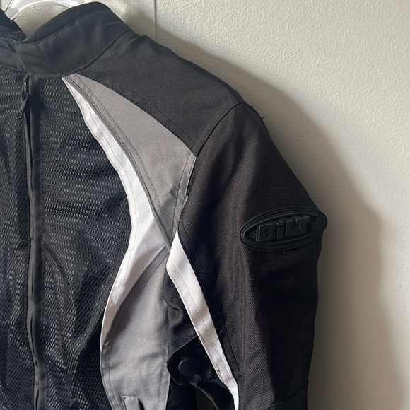 BILT BLM 2 WOMEN'S BLACK POLYESTER BIKER JACKET BANDED COLLAR ZIP-UP SIZE XS - Picture 2 of 10